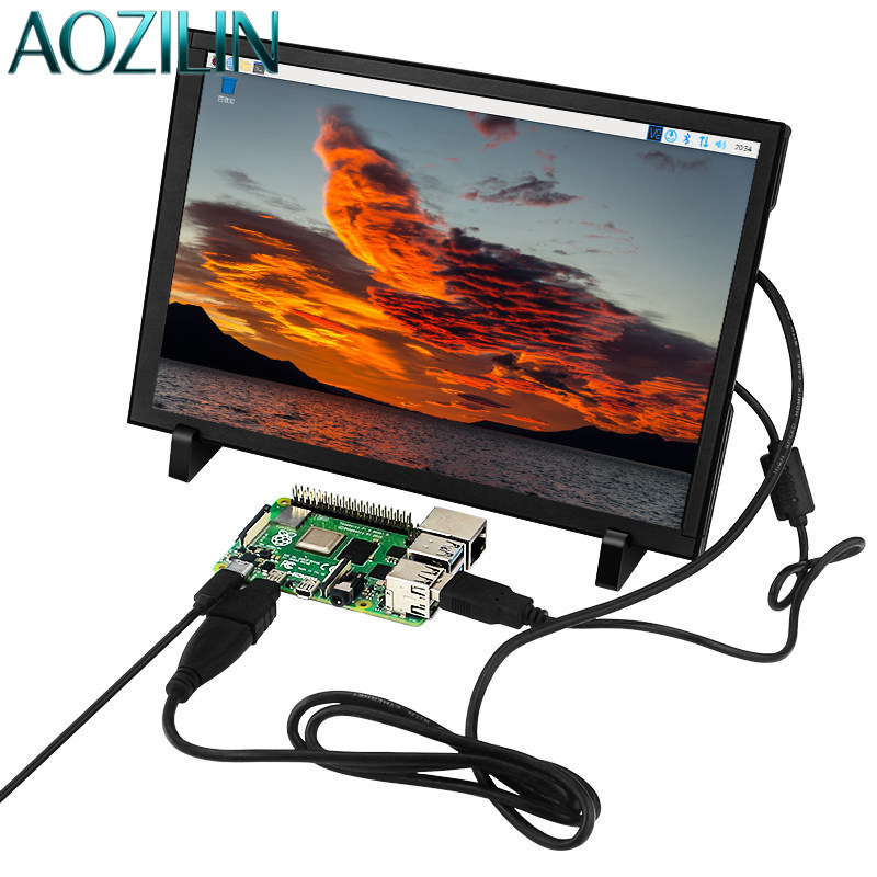 Raspberry Pi 10.1 Inch Capacitive Touch Screen Ips - AOZILIN Monitor HD Compatto con Schermo